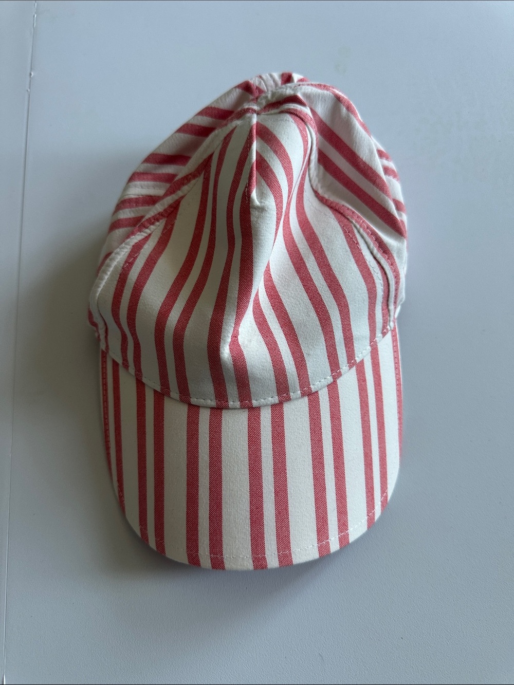 lululemon Pink & White Striped Visor with Red Underbill